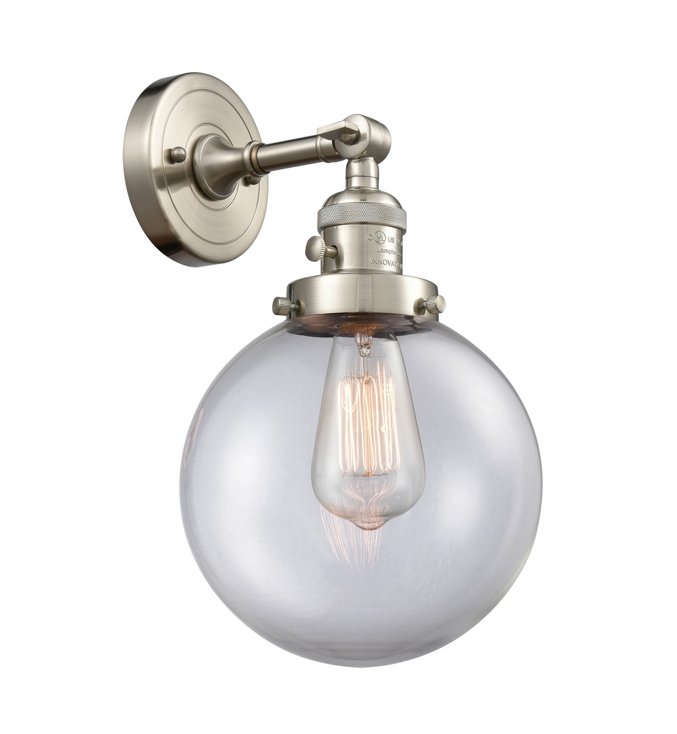 LED Wall Sconce by Innovations - Franklin Restoration Collection, Brushed Satin Nickel Finish - 203SW-SN-G202-8-LED
