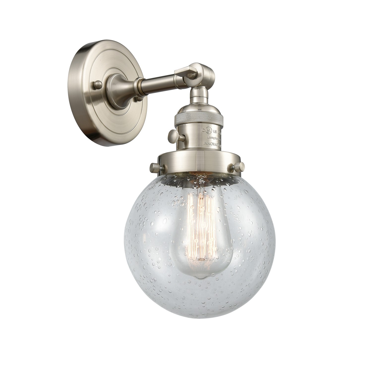 LED Wall Sconce by Innovations - Franklin Restoration Collection, Brushed Satin Nickel Finish - 203SW-SN-G204-6-LED
