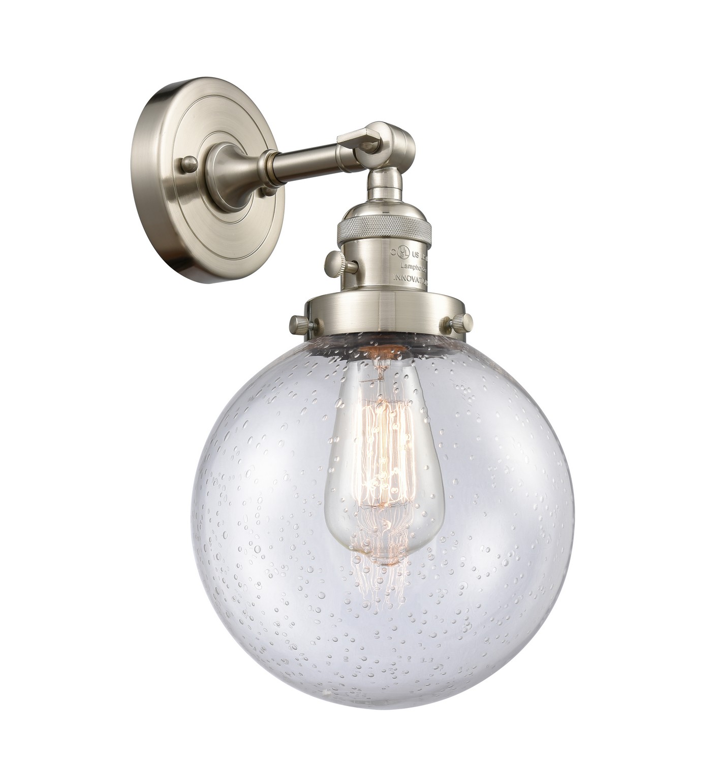 LED Wall Sconce by Innovations - Franklin Restoration Collection, Brushed Satin Nickel Finish - 203SW-SN-G204-8-LED