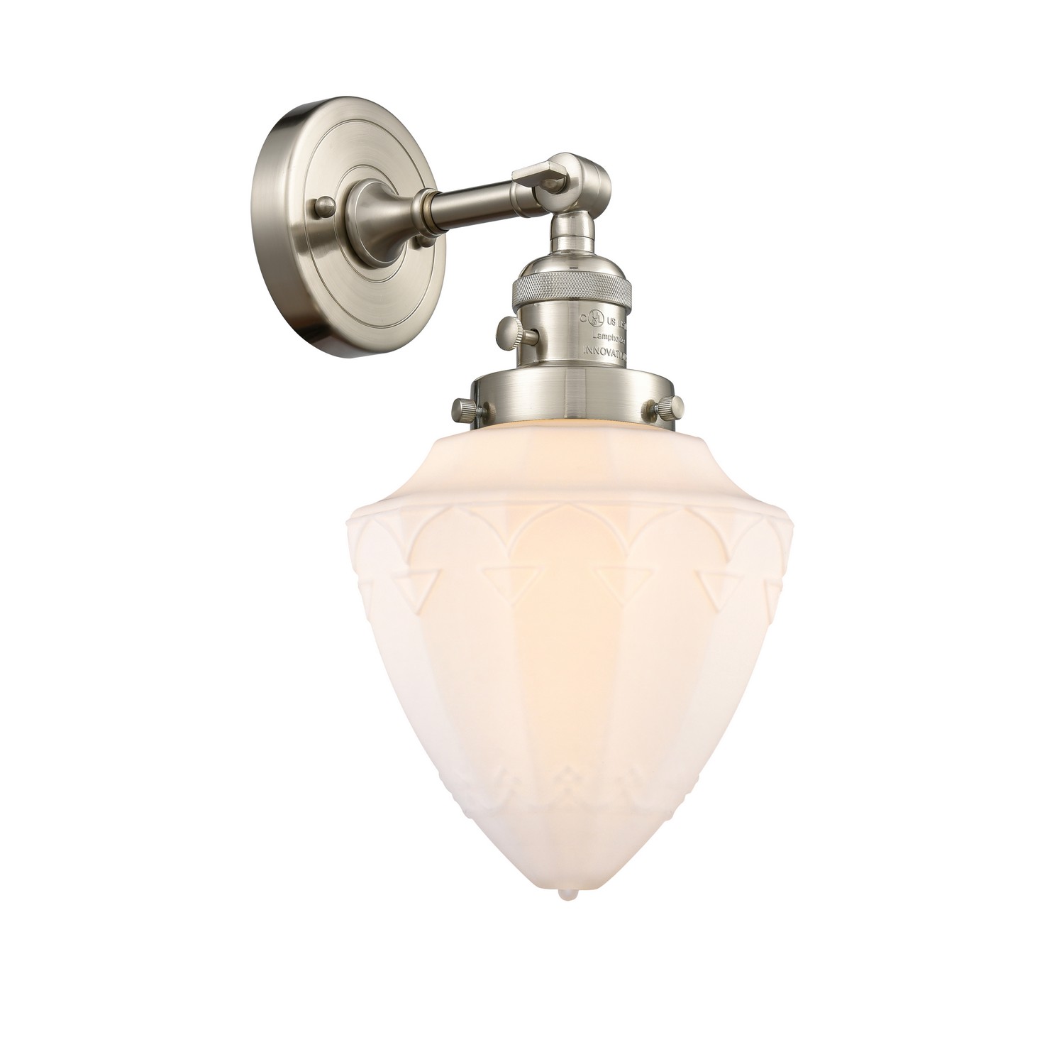 One Light Wall Sconce by Innovations - Franklin Restoration Collection, Brushed Satin Nickel Finish - 203SW-SN-G661-7