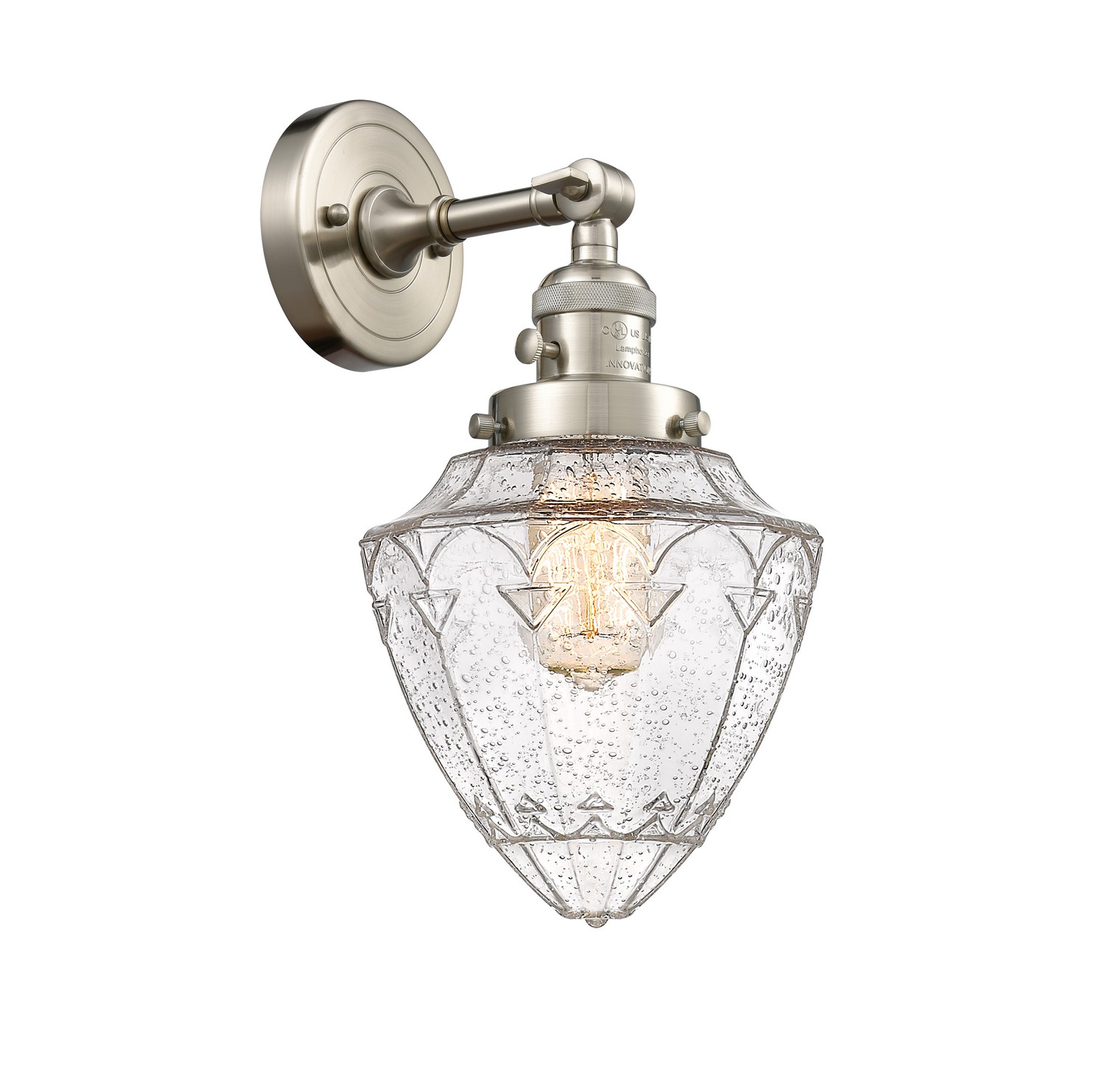 One Light Wall Sconce by Innovations - Franklin Restoration Collection, Brushed Satin Nickel Finish - 203SW-SN-G664-7