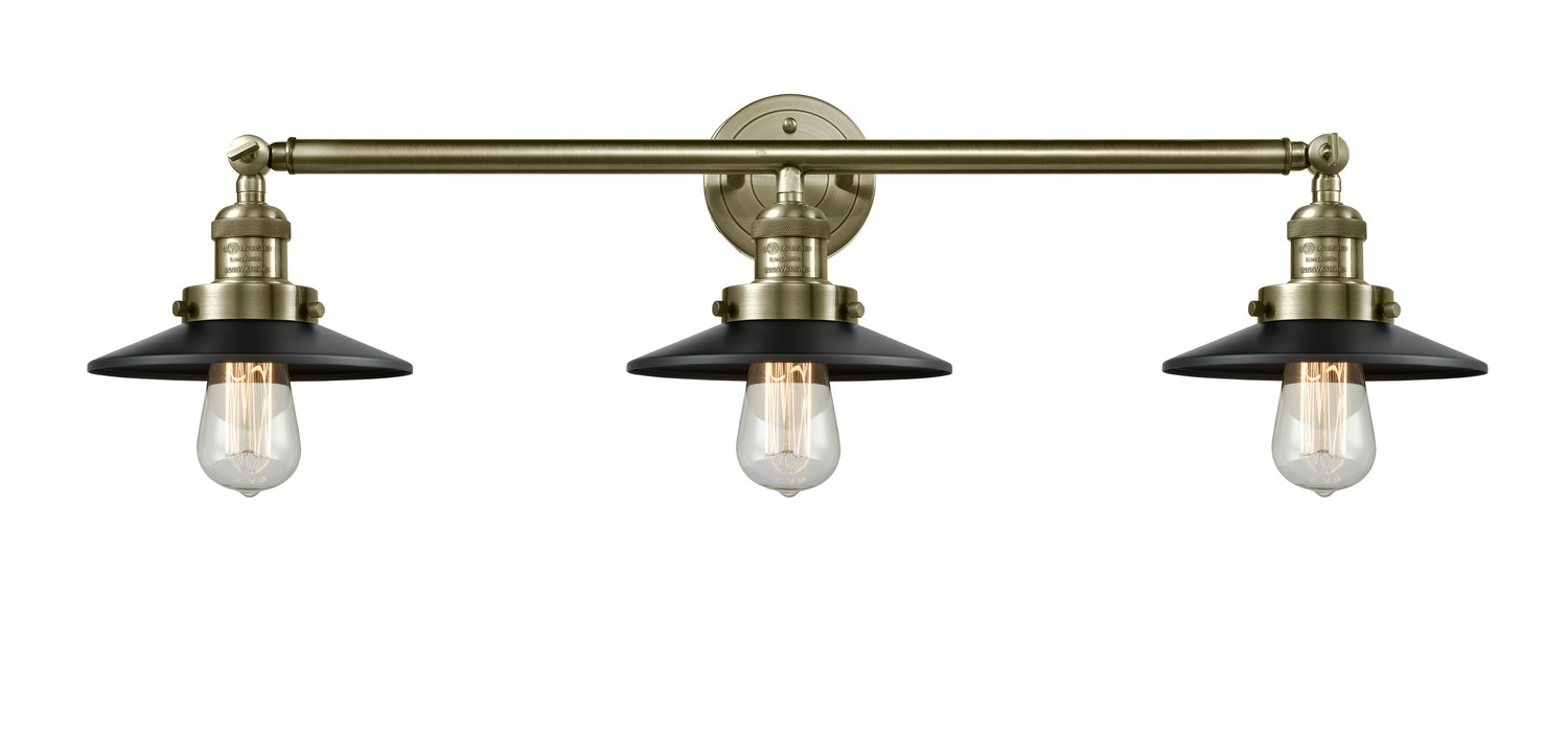 Three Light Bath Vanity by Innovations - Franklin Restoration Collection, Antique Brass Finish - 205-AB-M6