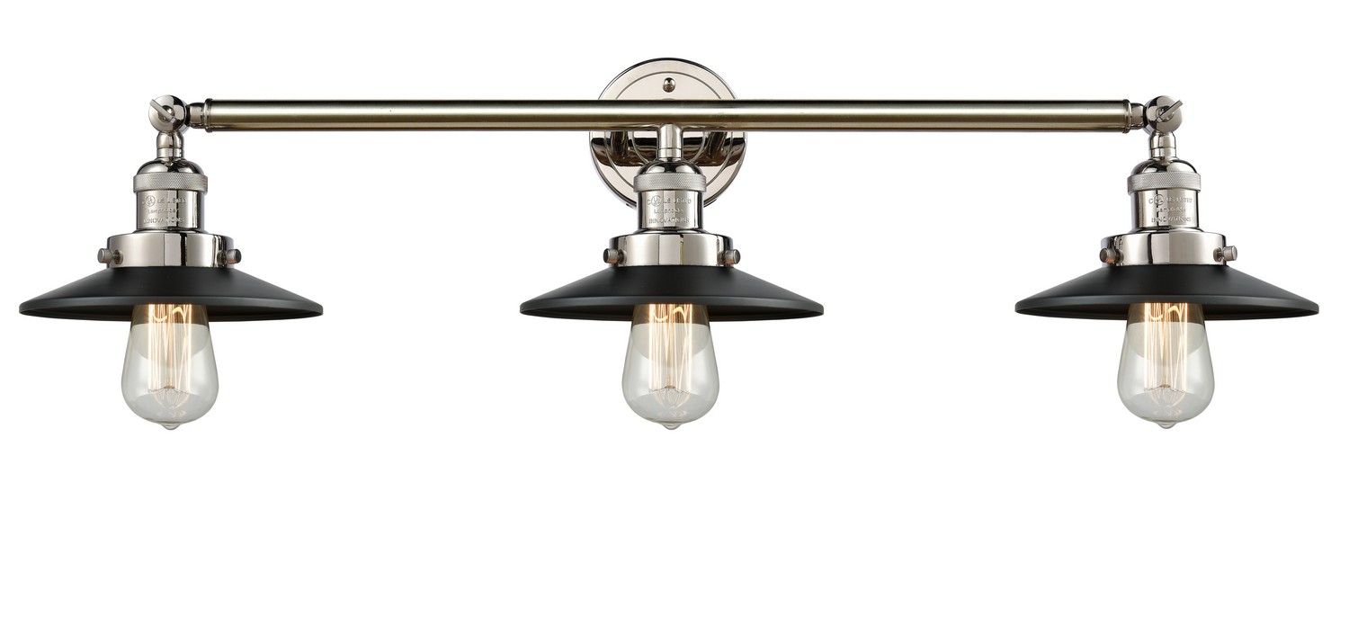 Three Light Bath Vanity by Innovations - Franklin Restoration Collection, Polished Nickel Finish - 205-PN-M6