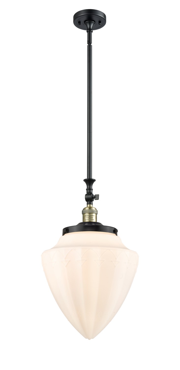 One Light Mini Pendant by Innovations - Franklin Restoration Collection, Black Antique Brass Finish - 206-BAB-G661-12