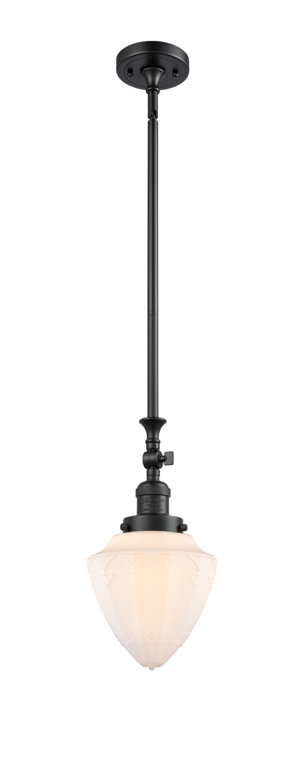 One Light Mini Pendant by Innovations - Franklin Restoration Collection, Matte Black Finish - 206-BK-G661-7