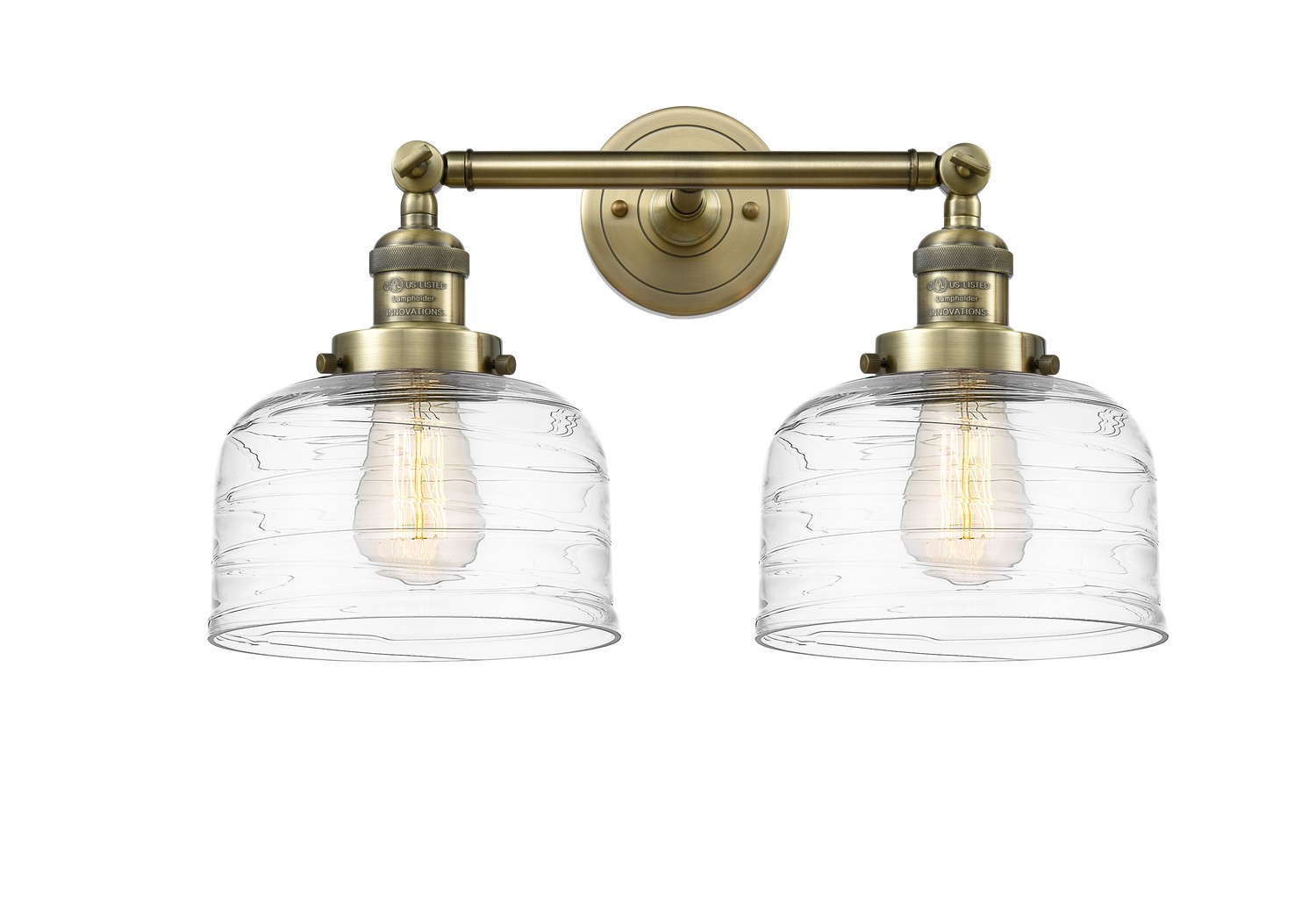 Two Light Bath Vanity by Innovations - Franklin Restoration Collection, Antique Brass Finish - 208-AB-G713