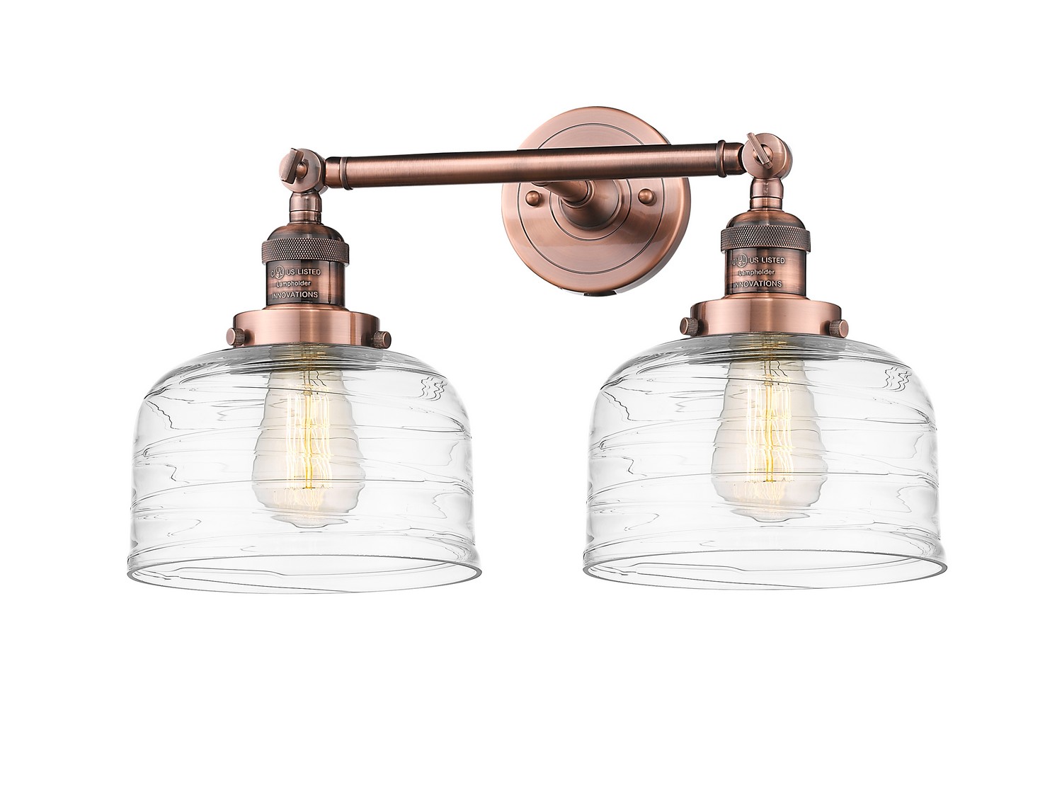 Two Light Bath Vanity by Innovations - Franklin Restoration Collection, Antique Copper Finish - 208-AC-G713