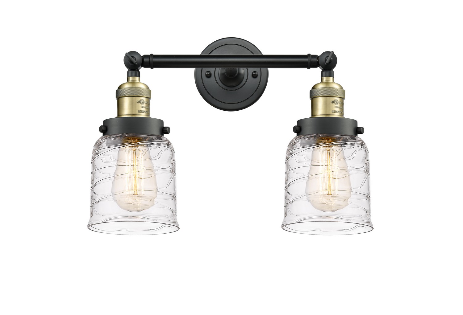 Two Light Bath Vanity by Innovations - Franklin Restoration Collection, Black Antique Brass Finish - 208-BAB-G513