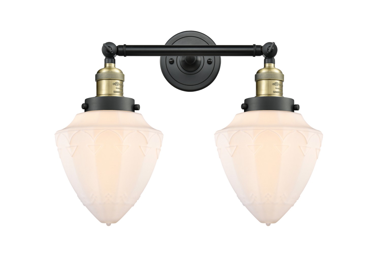 Two Light Bath Vanity by Innovations - Franklin Restoration Collection, Black Antique Brass Finish - 208-BAB-G661-7