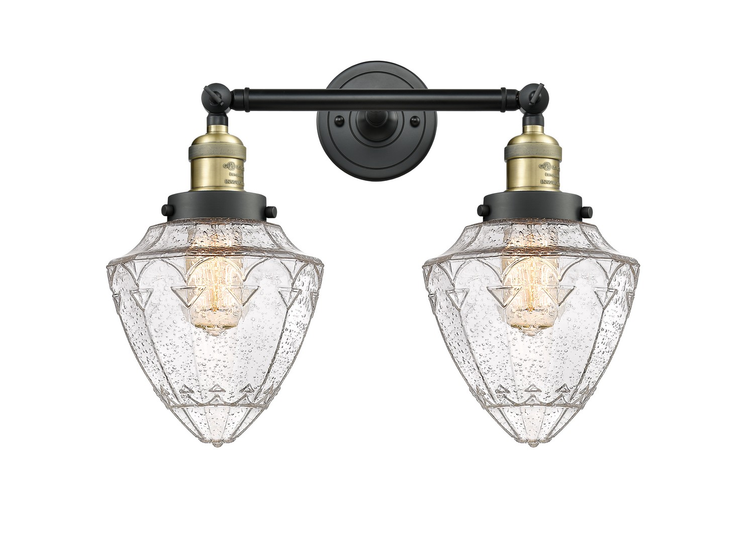 Two Light Bath Vanity by Innovations - Franklin Restoration Collection, Black Antique Brass Finish - 208-BAB-G664-7