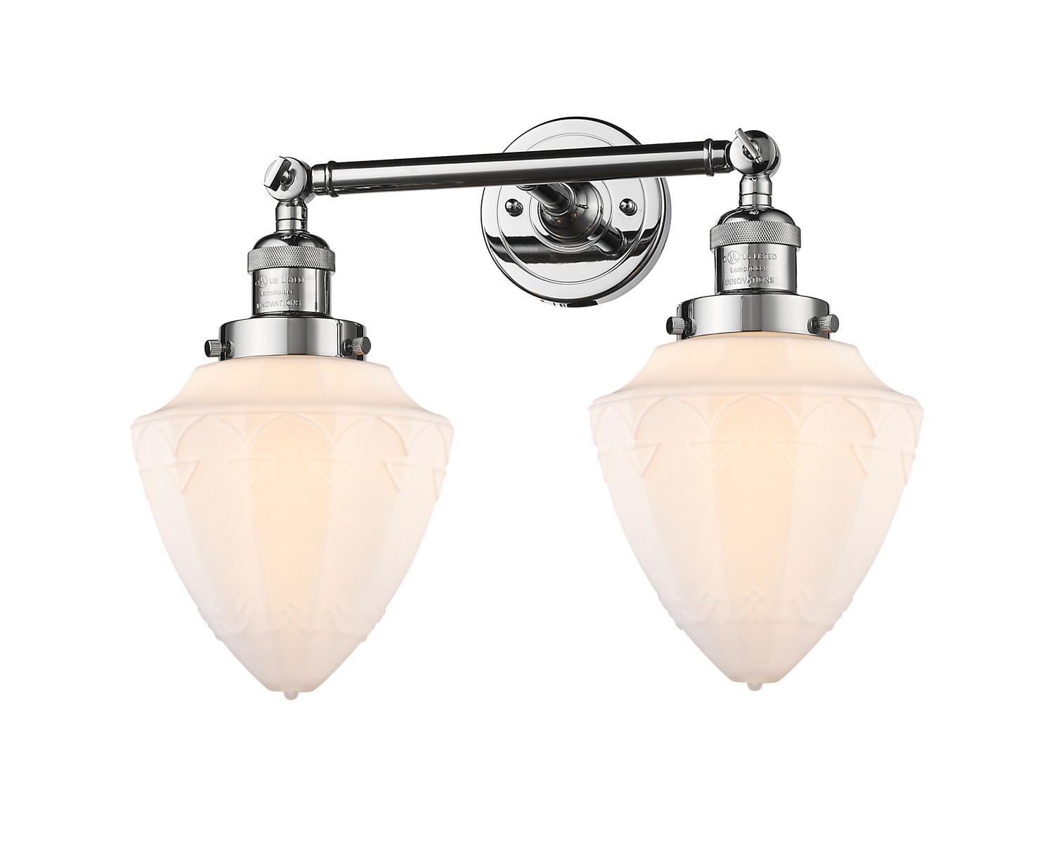 Two Light Bath Vanity by Innovations - Franklin Restoration Collection, Polished Chrome Finish - 208-PC-G661-7