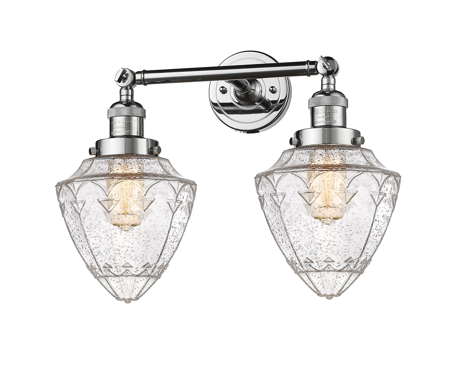 Two Light Bath Vanity by Innovations - Franklin Restoration Collection, Polished Chrome Finish - 208-PC-G664-7