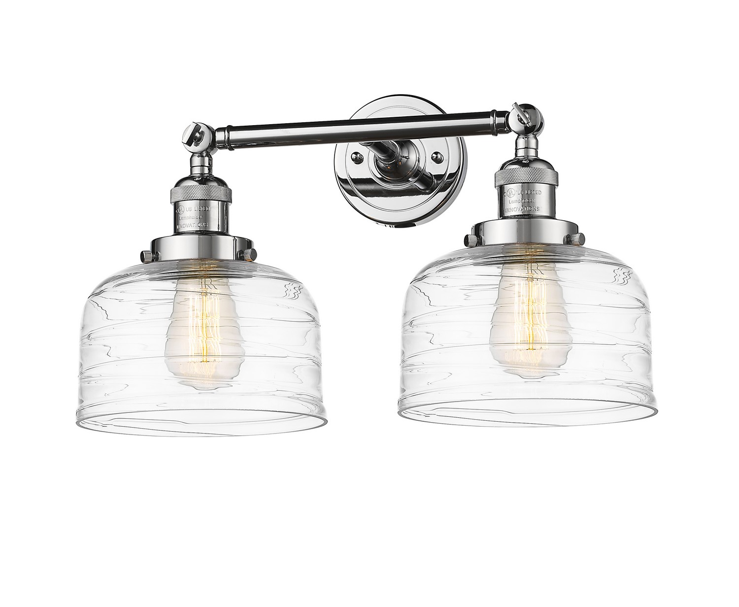 Two Light Bath Vanity by Innovations - Franklin Restoration Collection, Polished Chrome Finish - 208-PC-G713