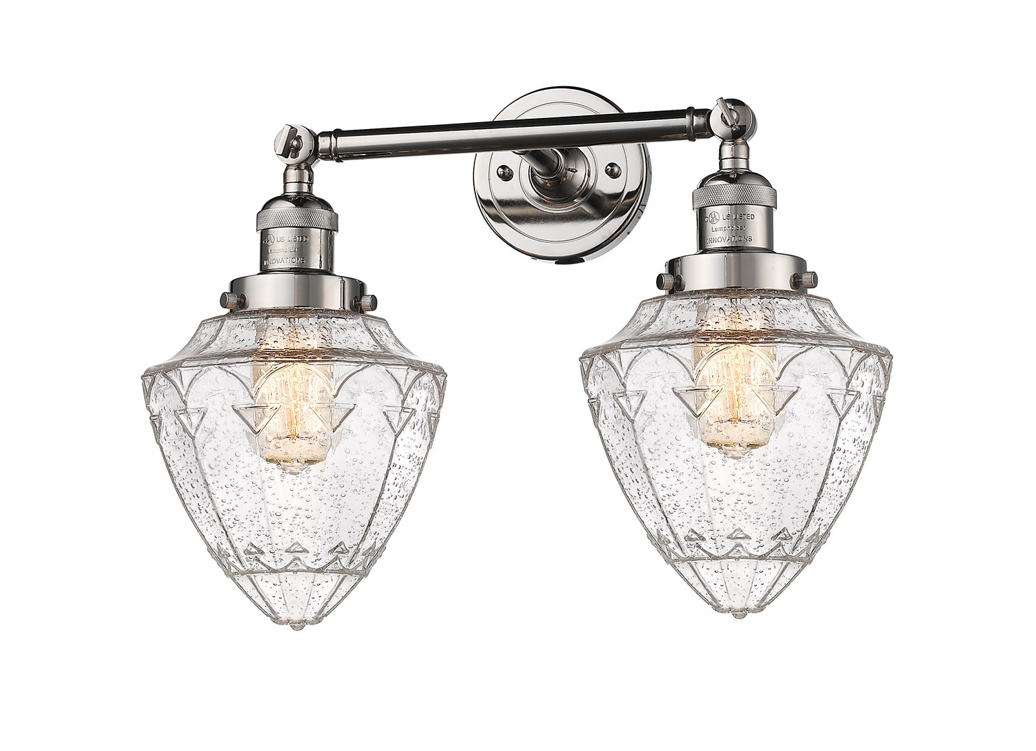 Two Light Bath Vanity by Innovations - Franklin Restoration Collection, Polished Nickel Finish - 208-PN-G664-7