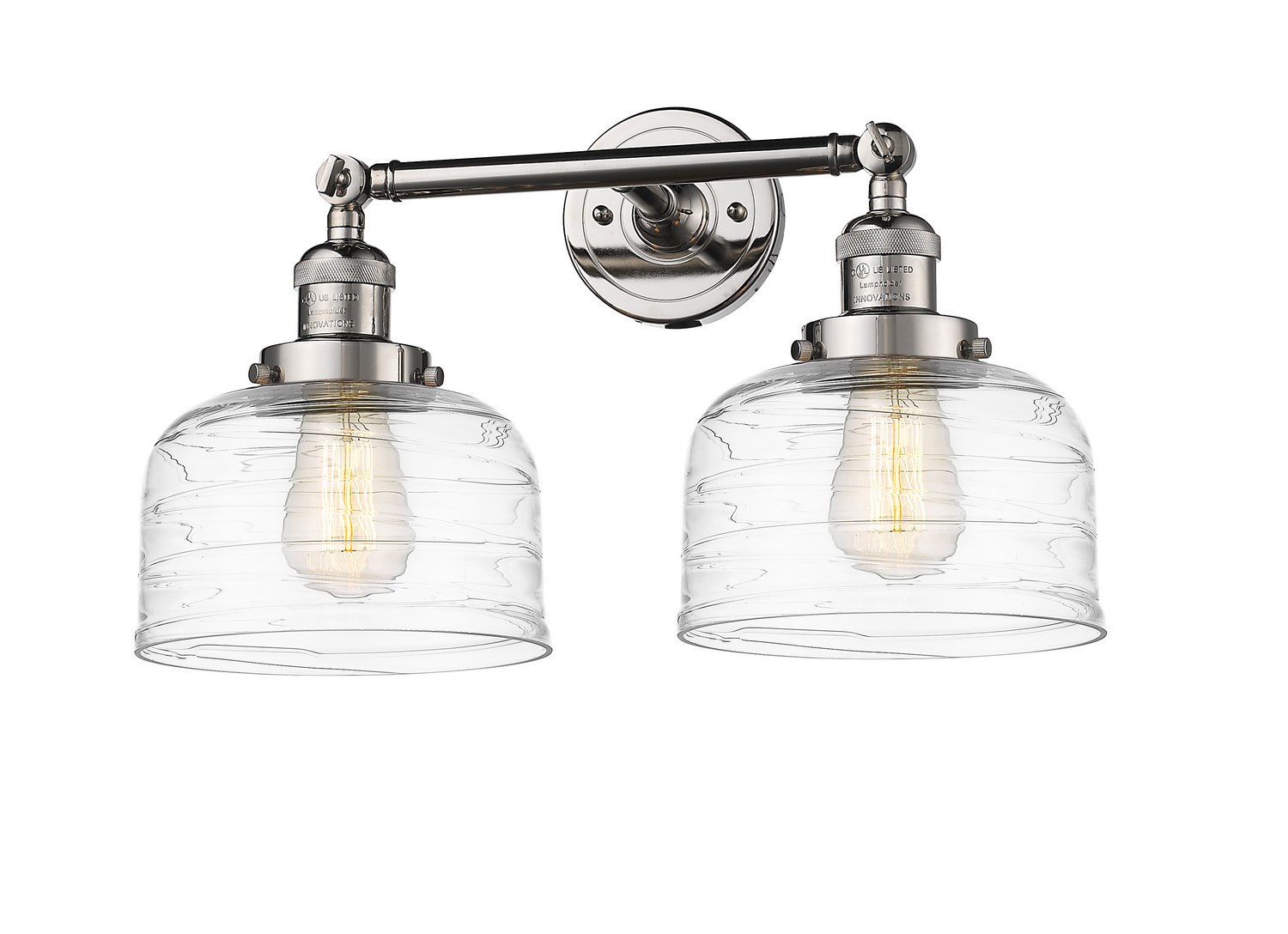 Two Light Bath Vanity by Innovations - Franklin Restoration Collection, Polished Nickel Finish - 208-PN-G713