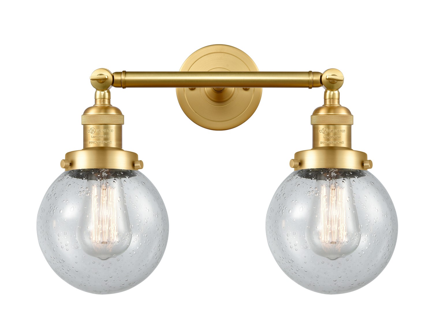 LED Bath Vanity by Innovations - Franklin Restoration Collection, Satin Gold Finish - 208-SG-G204-6-LED