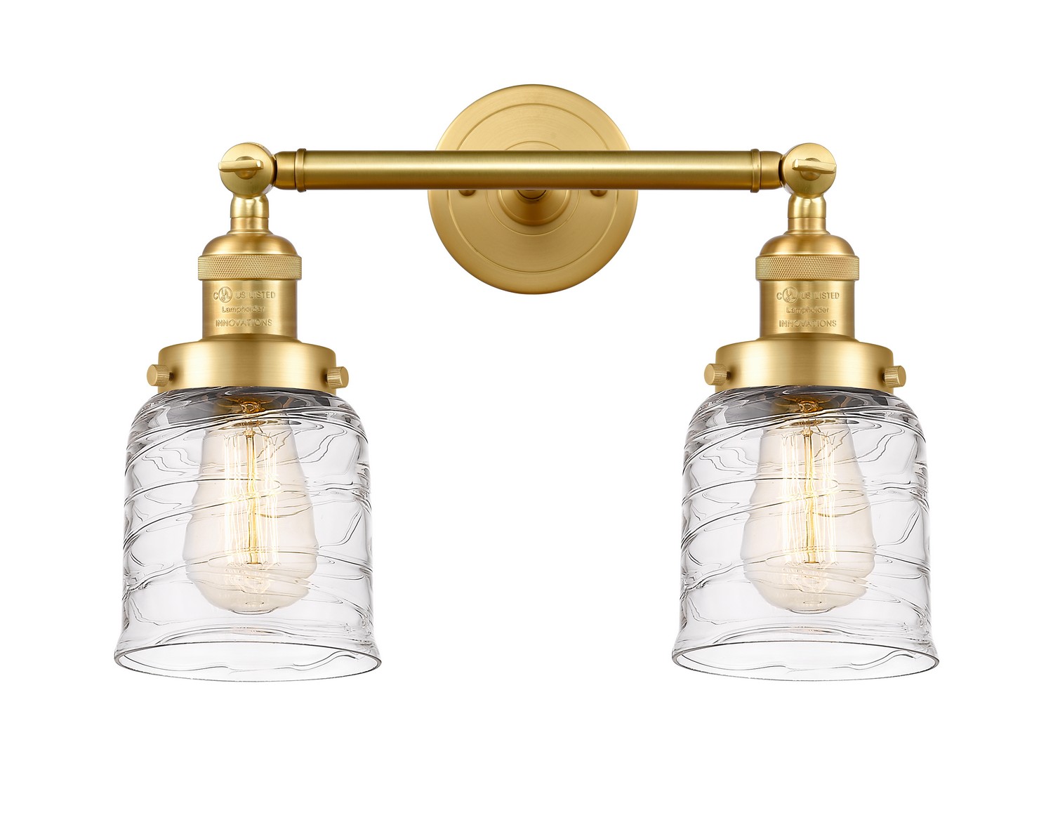 Two Light Bath Vanity by Innovations - Franklin Restoration Collection, Satin Gold Finish - 208-SG-G513