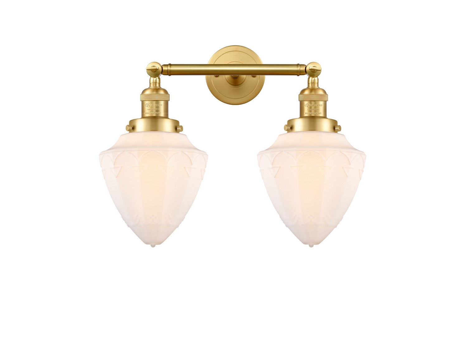 Two Light Bath Vanity by Innovations - Franklin Restoration Collection, Satin Gold Finish - 208-SG-G661-7