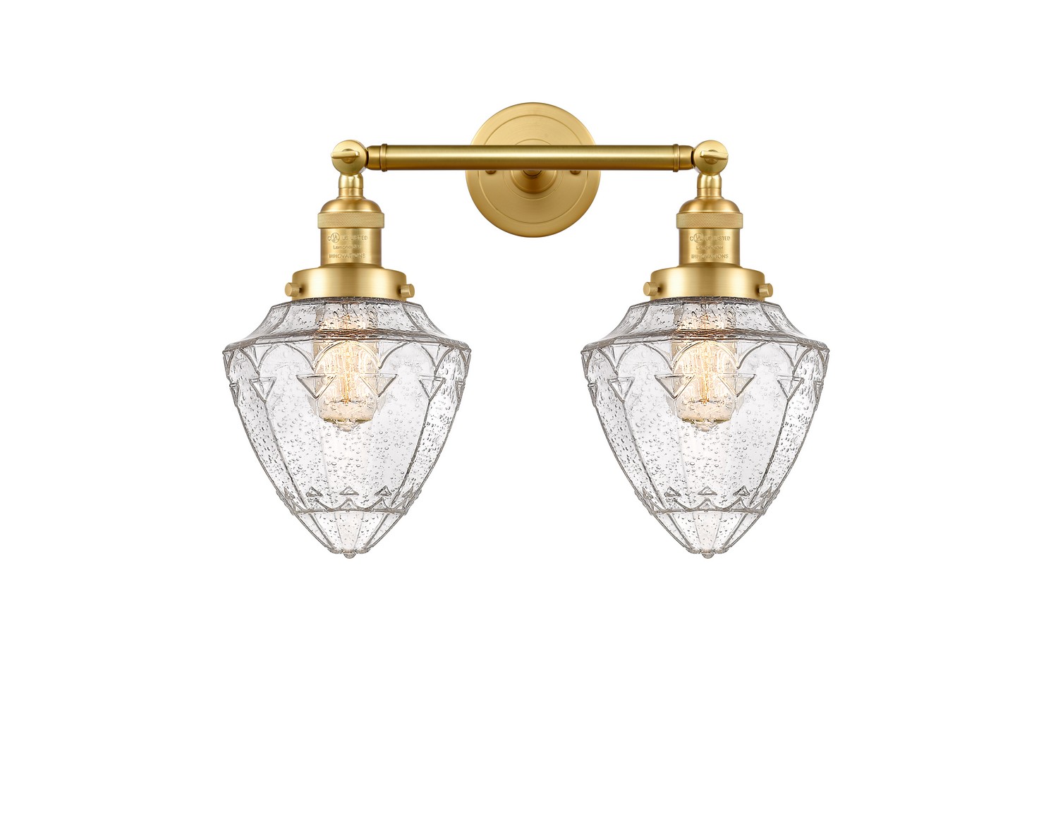 Two Light Bath Vanity by Innovations - Franklin Restoration Collection, Satin Gold Finish - 208-SG-G664-7