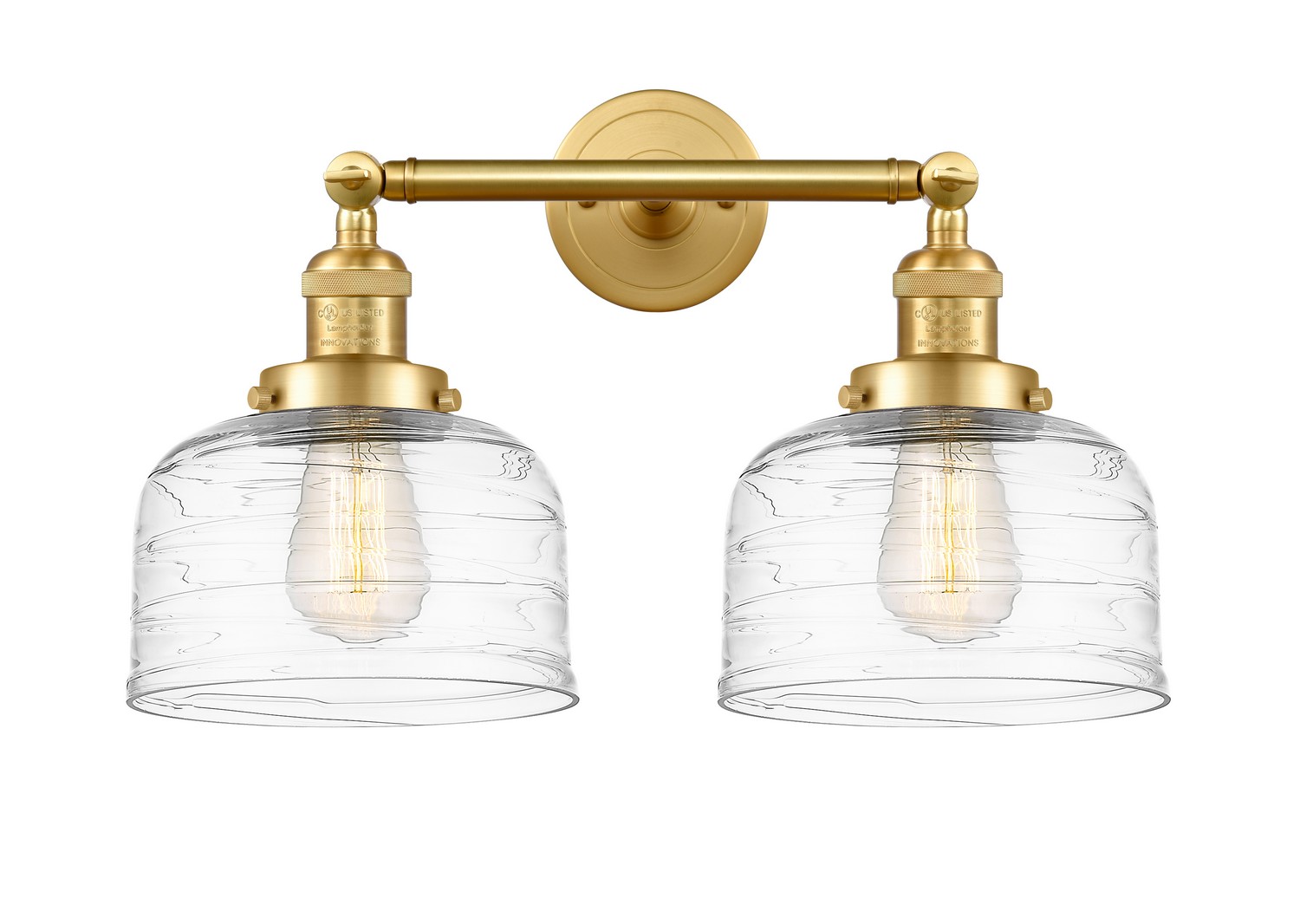 Two Light Bath Vanity by Innovations - Franklin Restoration Collection, Satin Gold Finish - 208-SG-G713