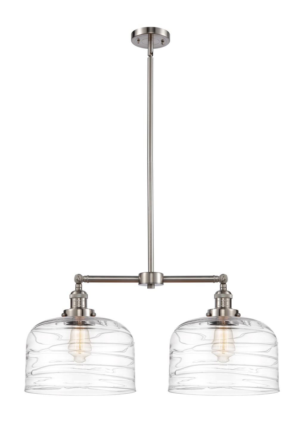 Two Light Island Pendant by Innovations - Franklin Restoration Collection, Brushed Satin Nickel Finish - 209-SN-G713-L