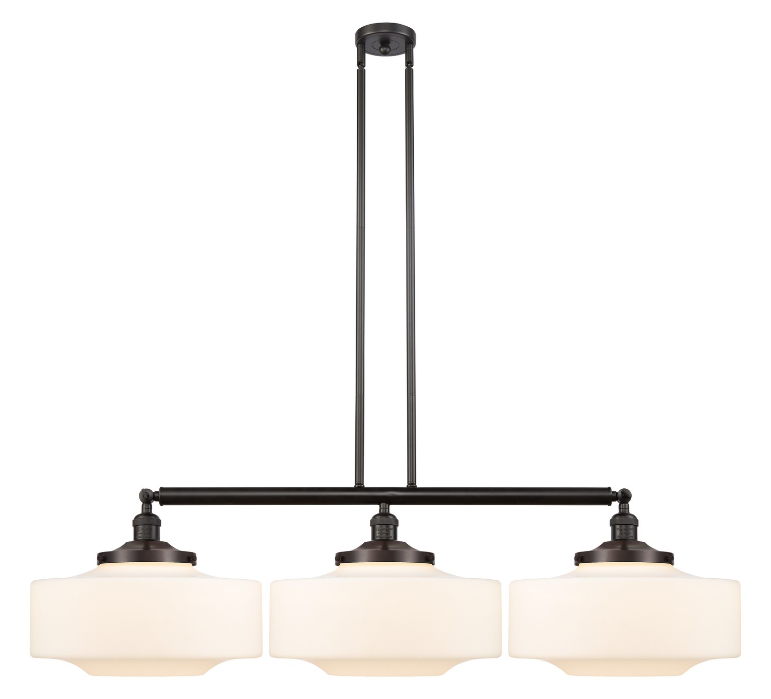 Three Light Island Pendant by Innovations - Franklin Restoration Collection, Oil Rubbed Bronze Finish - 213-OB-G691-16