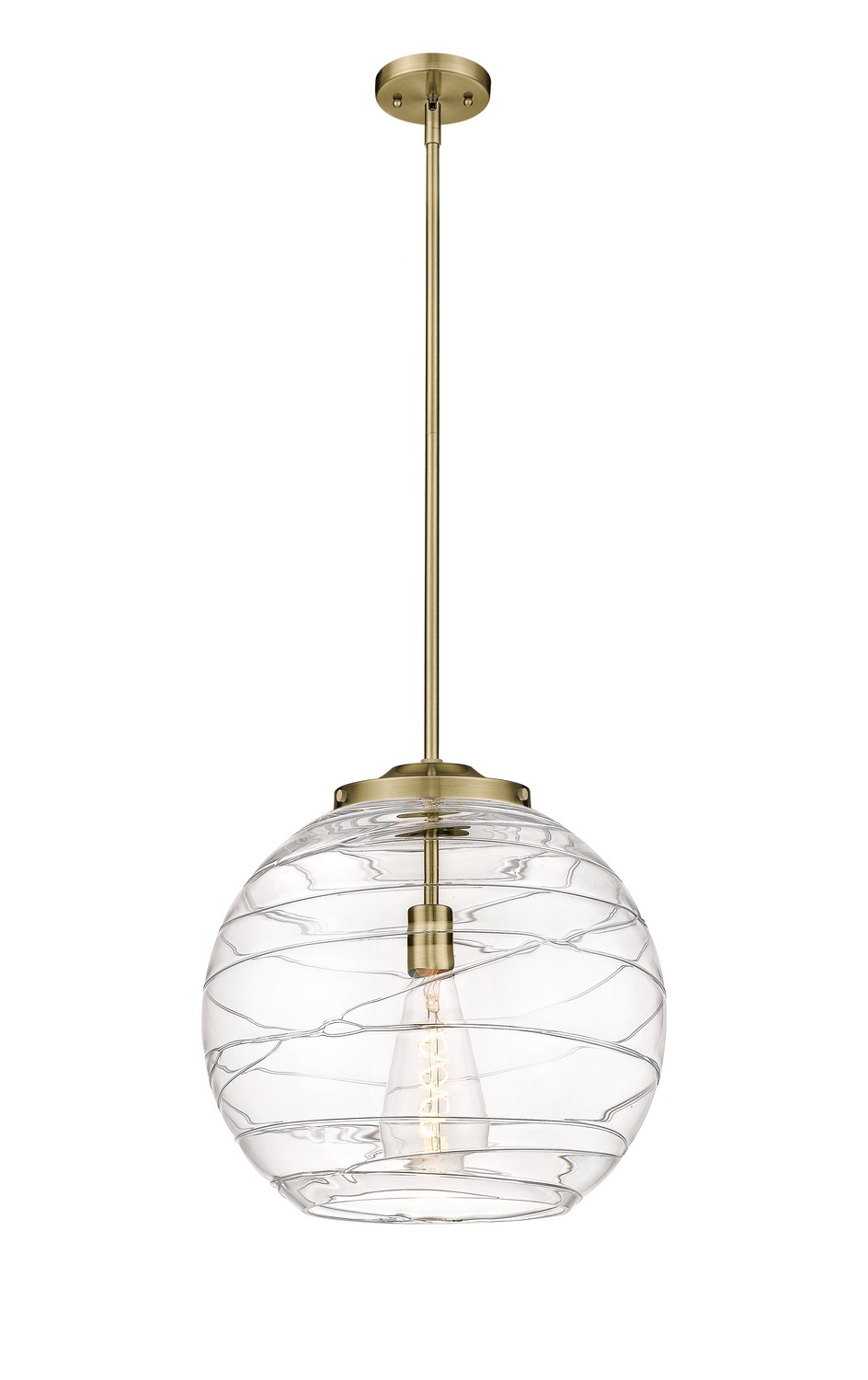 LED Pendant by Innovations - Essex Collection, Antique Brass Finish - 221-1S-AB-G1213-16-BB-95-LED