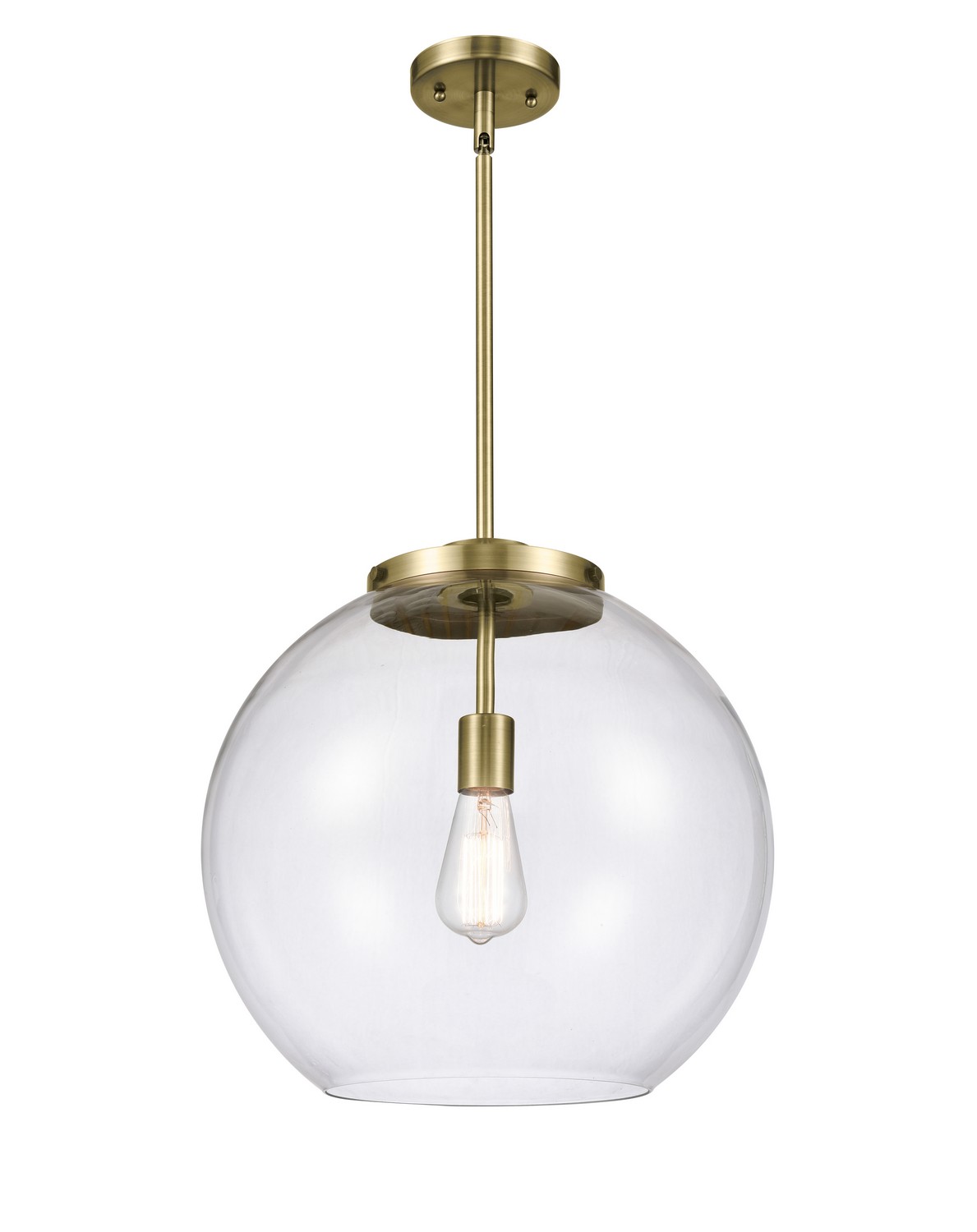 LED Pendant by Innovations - Essex Collection, Antique Brass Finish - 221-1S-AB-G122-16-LED
