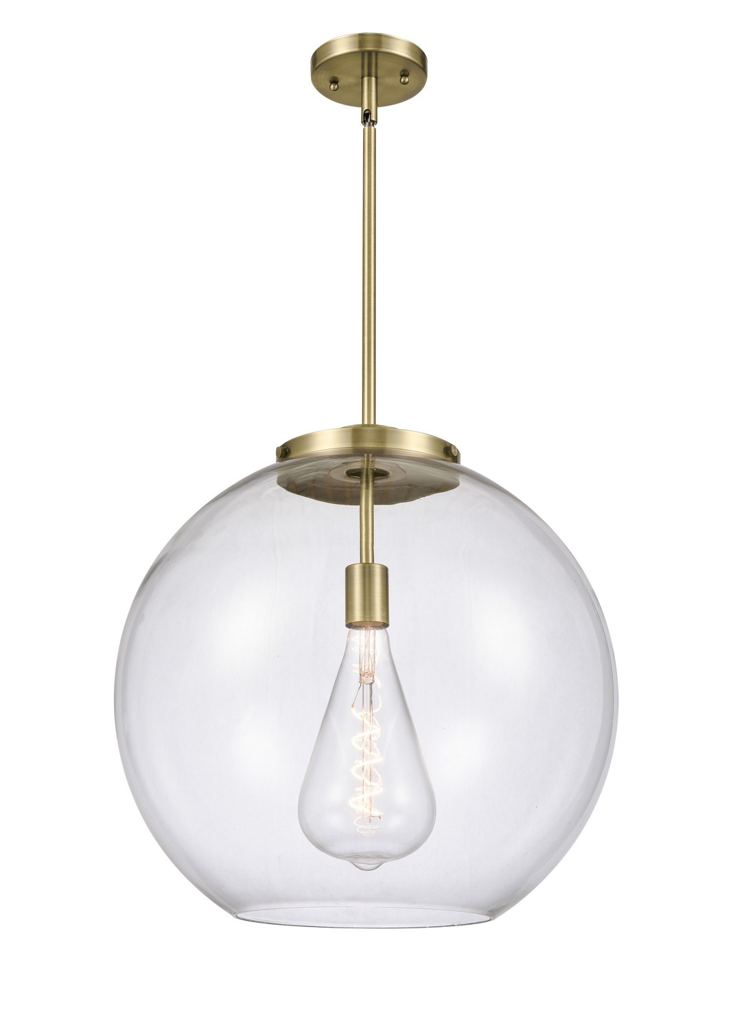 LED Pendant by Innovations - Essex Collection, Antique Brass Finish - 221-1S-AB-G122-18-LED