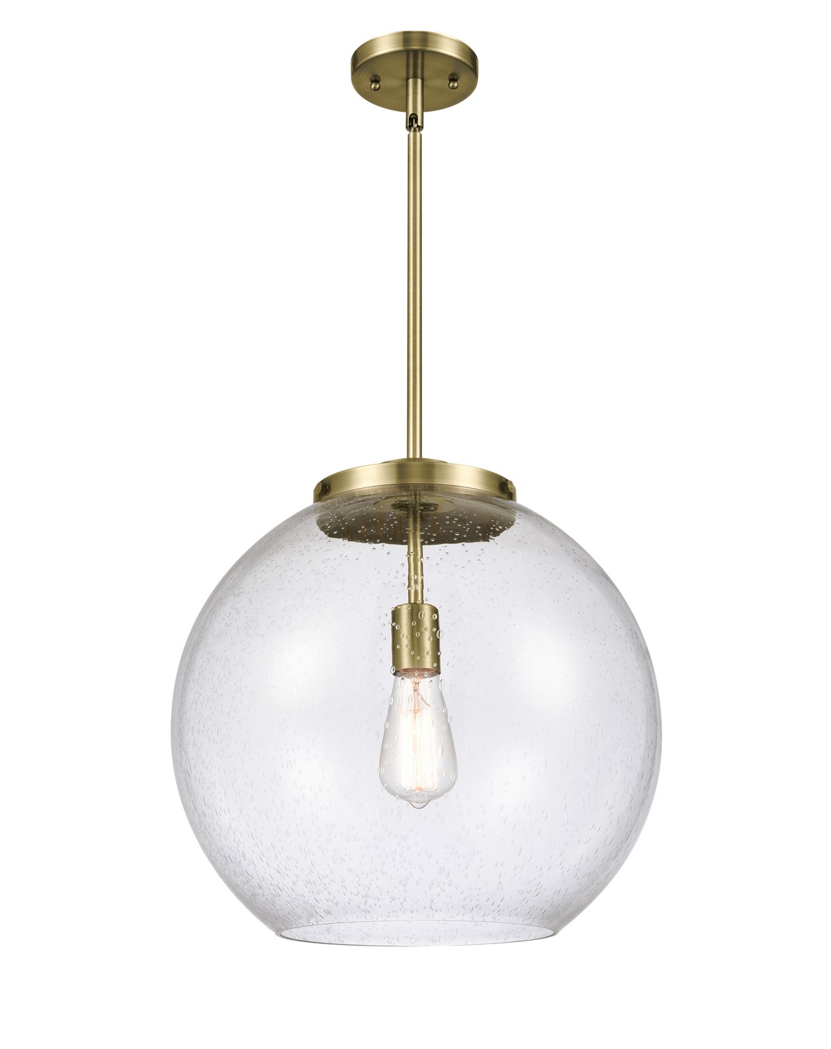 LED Pendant by Innovations - Essex Collection, Antique Brass Finish - 221-1S-AB-G124-16-LED