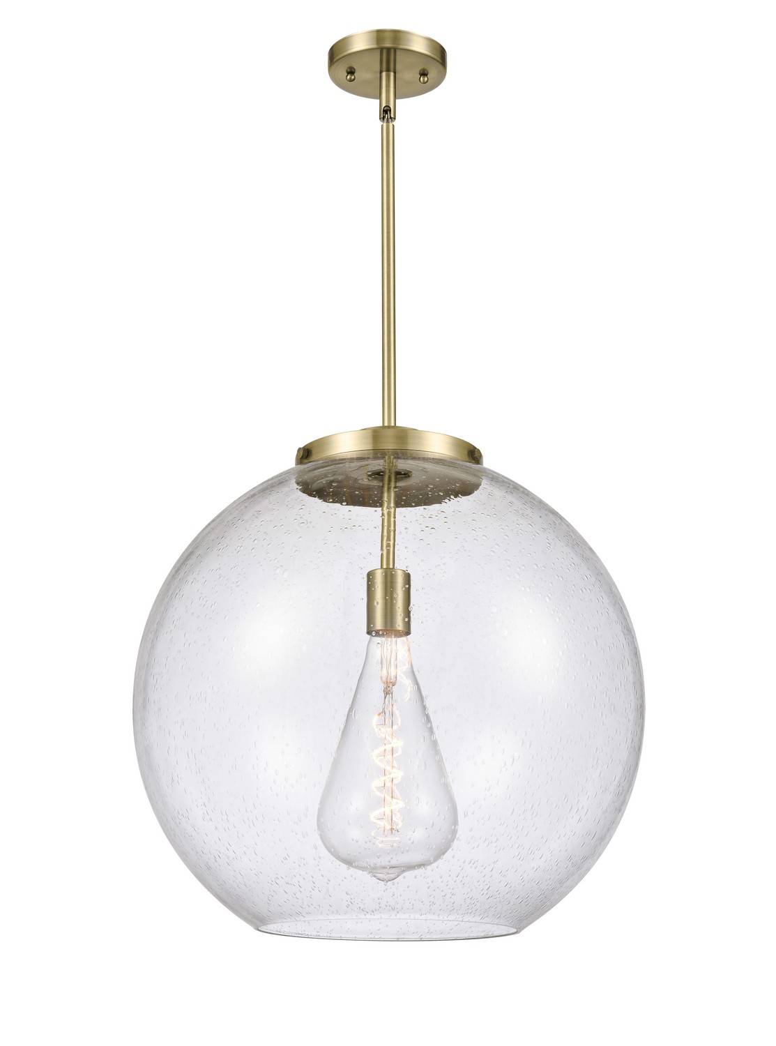LED Pendant by Innovations - Essex Collection, Antique Brass Finish - 221-1S-AB-G124-18-LED