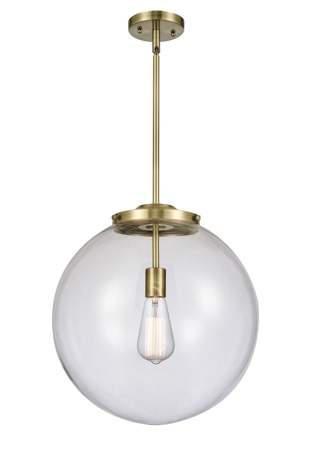 LED Pendant by Innovations - Essex Collection, Antique Brass Finish - 221-1S-AB-G202-16-LED
