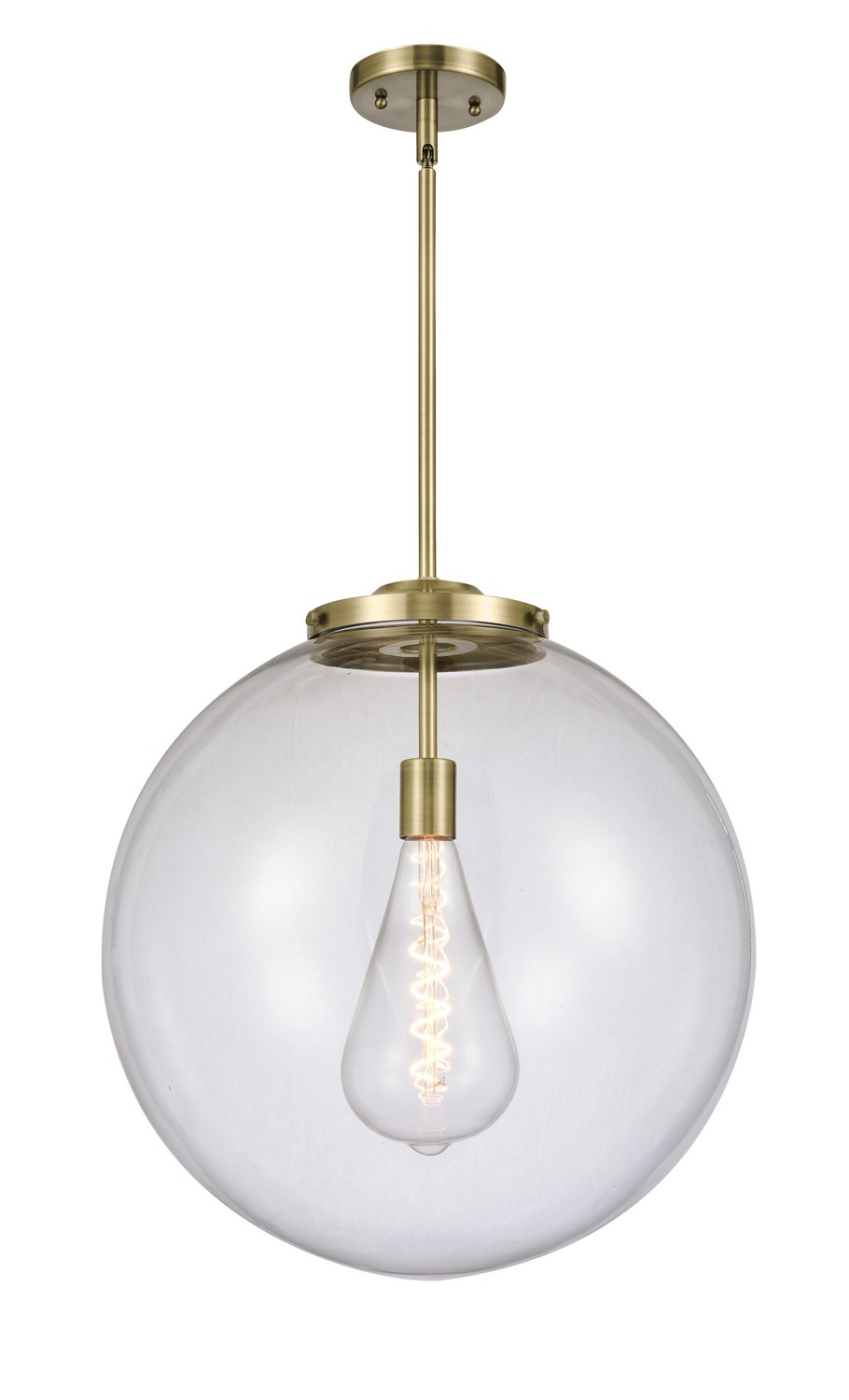 LED Pendant by Innovations - Essex Collection, Antique Brass Finish - 221-1S-AB-G202-18-LED