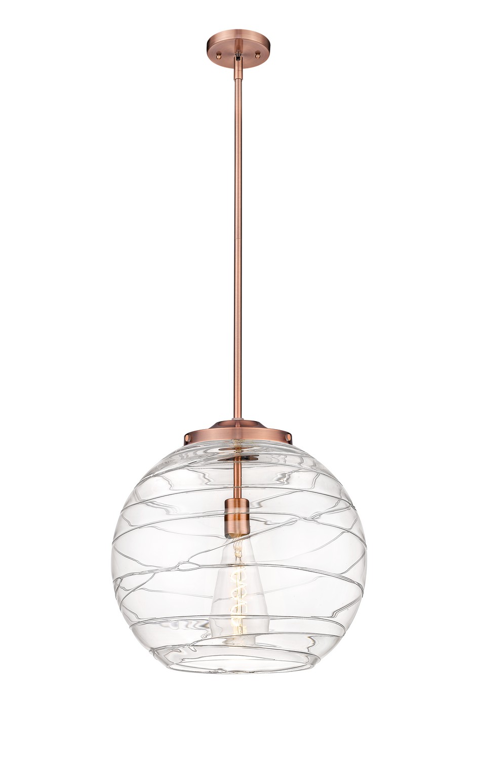 LED Pendant by Innovations - Essex Collection, Antique Copper Finish - 221-1S-AC-G1213-16-BB-95-LED