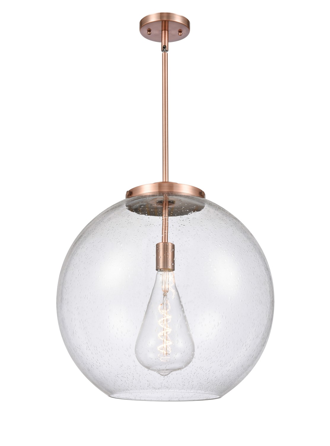 LED Pendant by Innovations - Essex Collection, Antique Copper Finish - 221-1S-AC-G124-18-LED