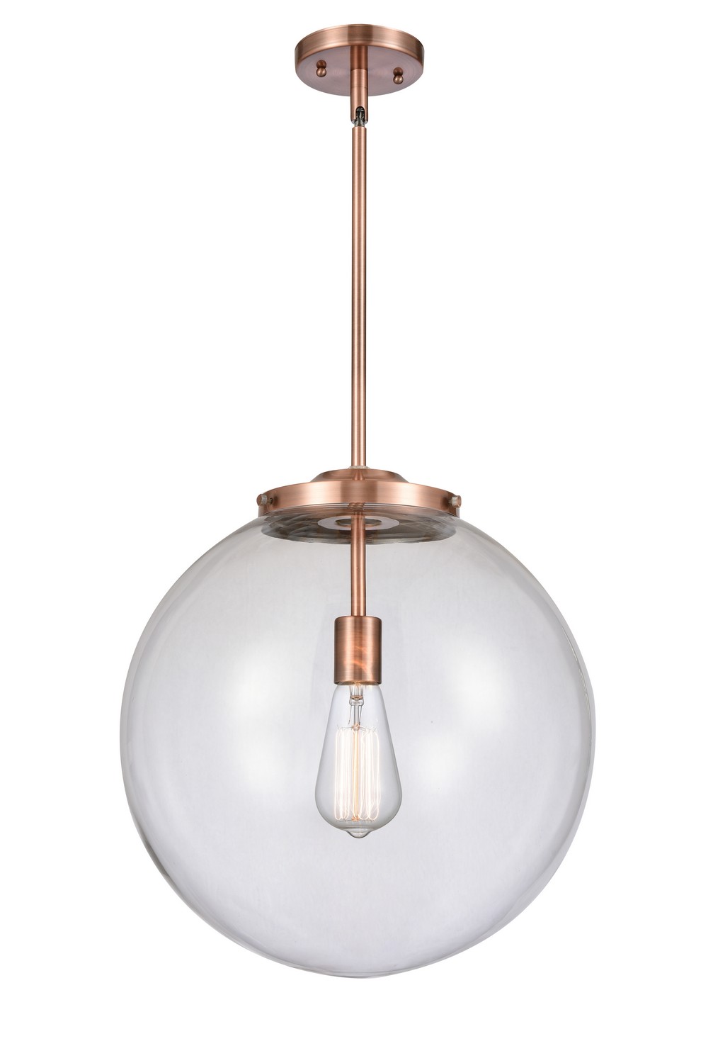 LED Pendant by Innovations - Essex Collection, Antique Copper Finish - 221-1S-AC-G202-16-LED
