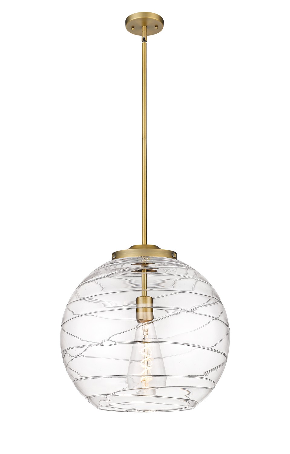 LED Pendant by Innovations - Essex Collection, Brushed Brass Finish - 221-1S-BB-G1213-16-BB-95-LED