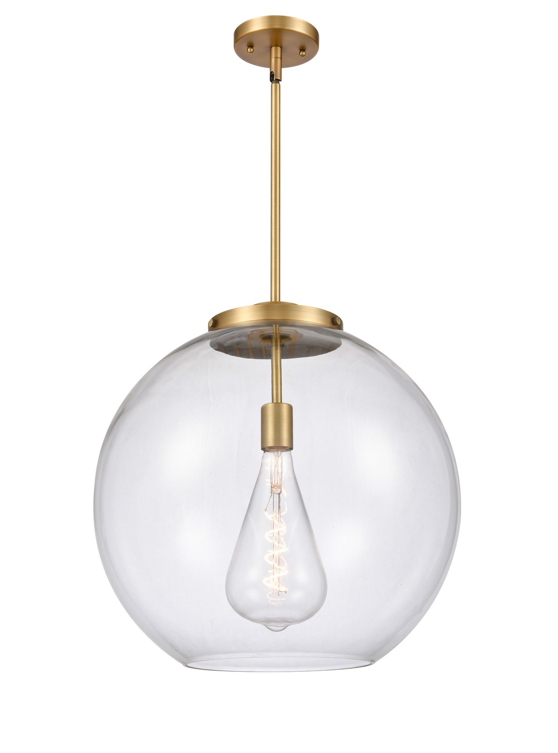 LED Pendant by Innovations - Essex Collection, Brushed Brass Finish - 221-1S-BB-G122-18-LED