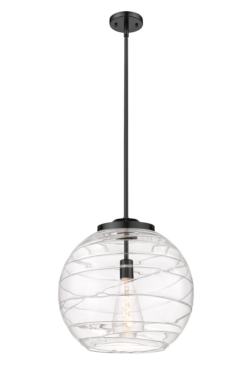 LED Pendant by Innovations - Essex Collection, Matte Black Finish - 221-1S-BK-G1213-16-BB-95-LED