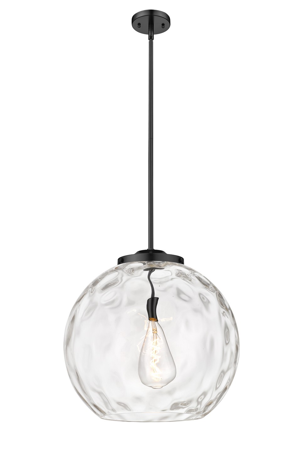 One Light Pendant by Innovations - Essex Collection, Matte Black Finish - 221-1S-BK-G1215-18