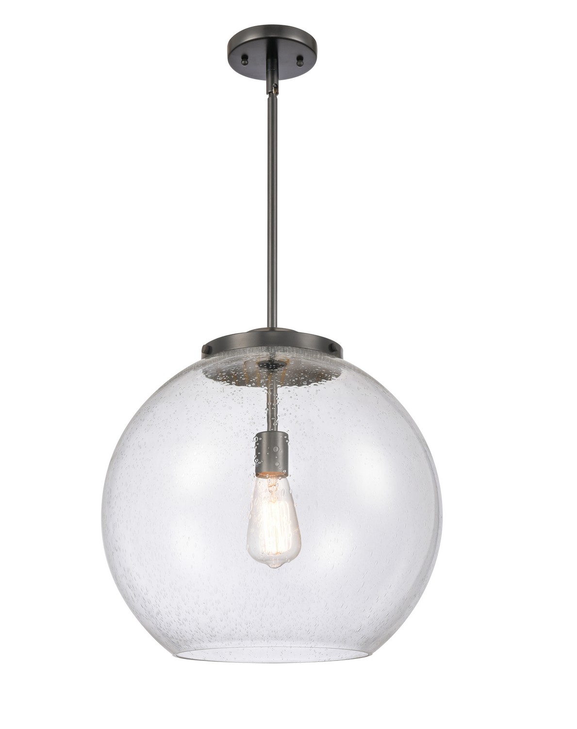 LED Pendant by Innovations - Essex Collection, Matte Black Finish - 221-1S-BK-G124-16-LED