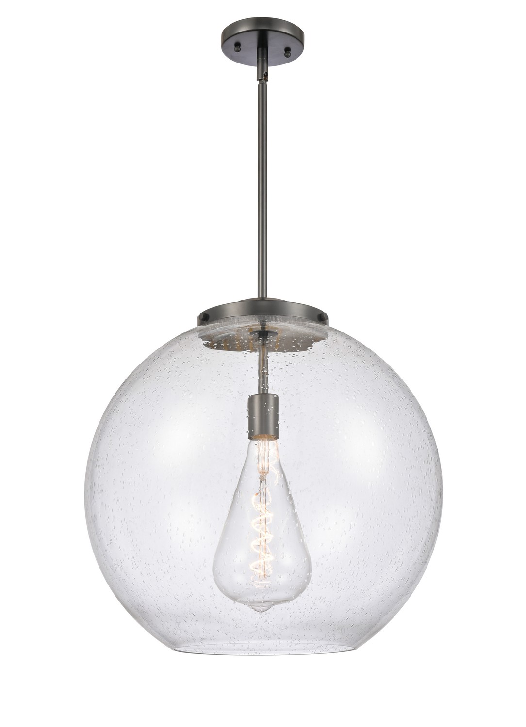 One Light Pendant by Innovations - Essex Collection, Matte Black Finish - 221-1S-BK-G124-18