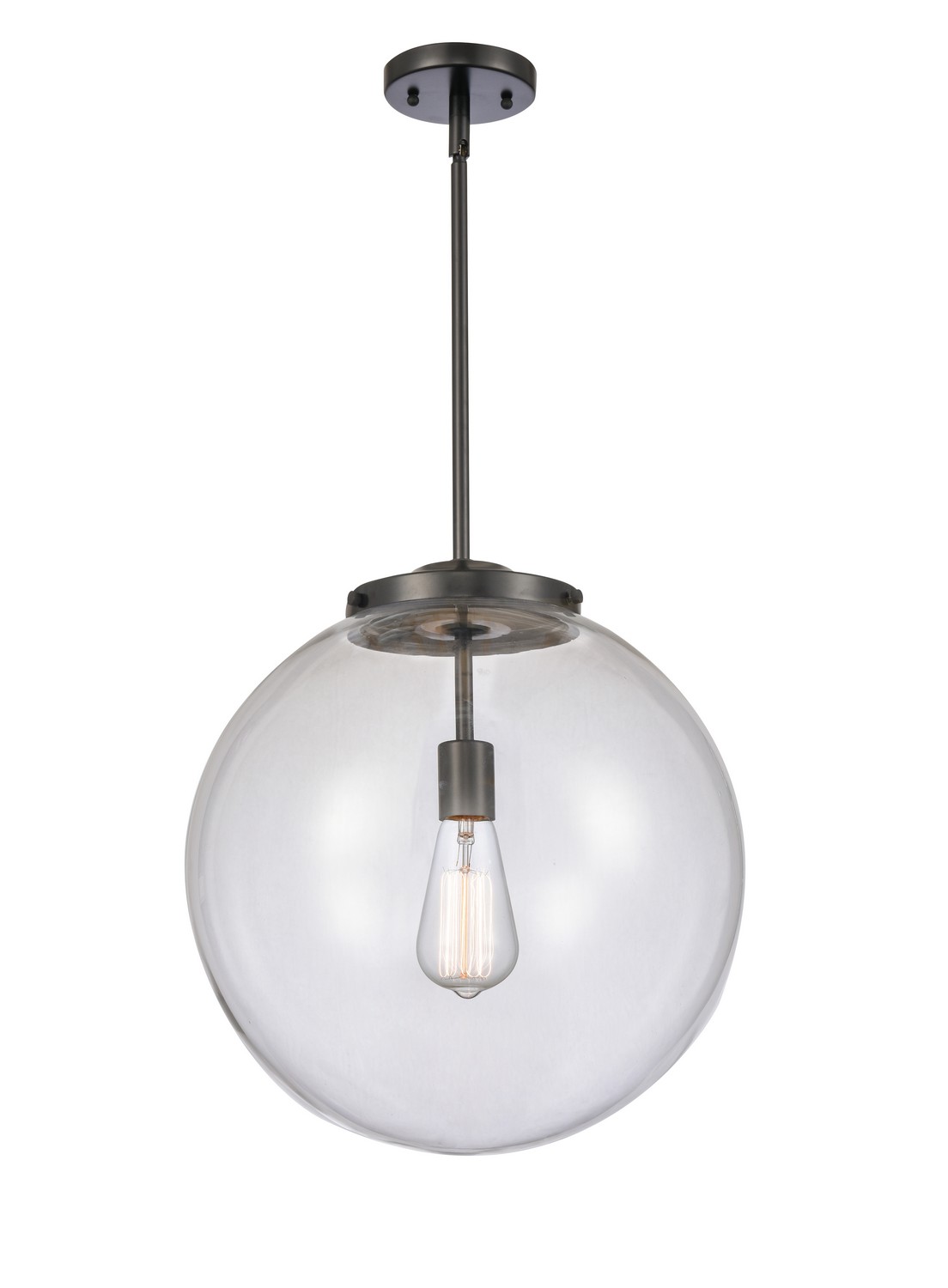One Light Pendant by Innovations - Essex Collection, Matte Black Finish - 221-1S-BK-G202-16