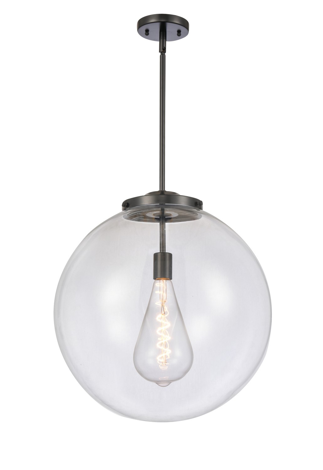 One Light Pendant by Innovations - Essex Collection, Matte Black Finish - 221-1S-BK-G202-18
