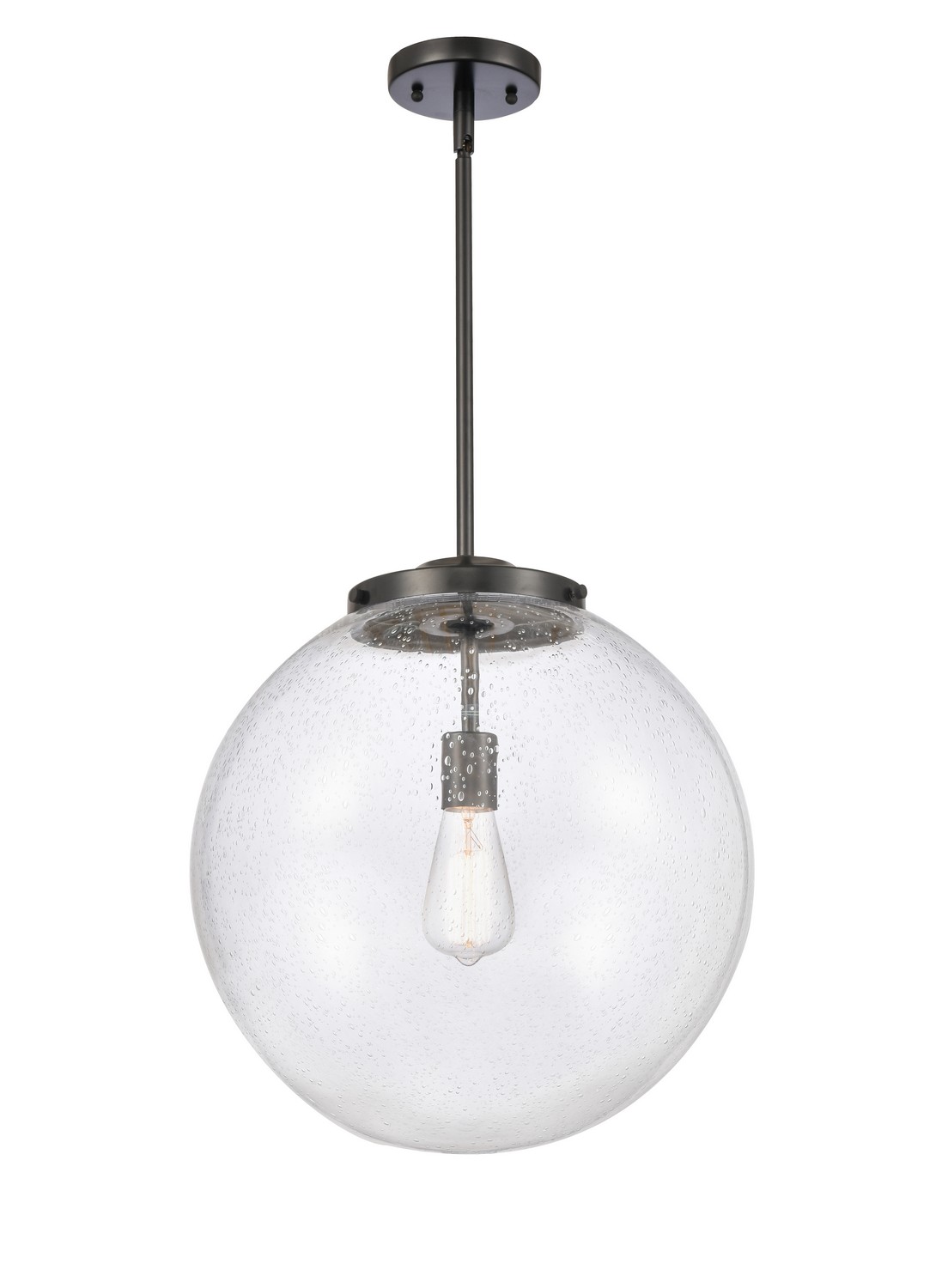 One Light Pendant by Innovations - Essex Collection, Matte Black Finish - 221-1S-BK-G204-16