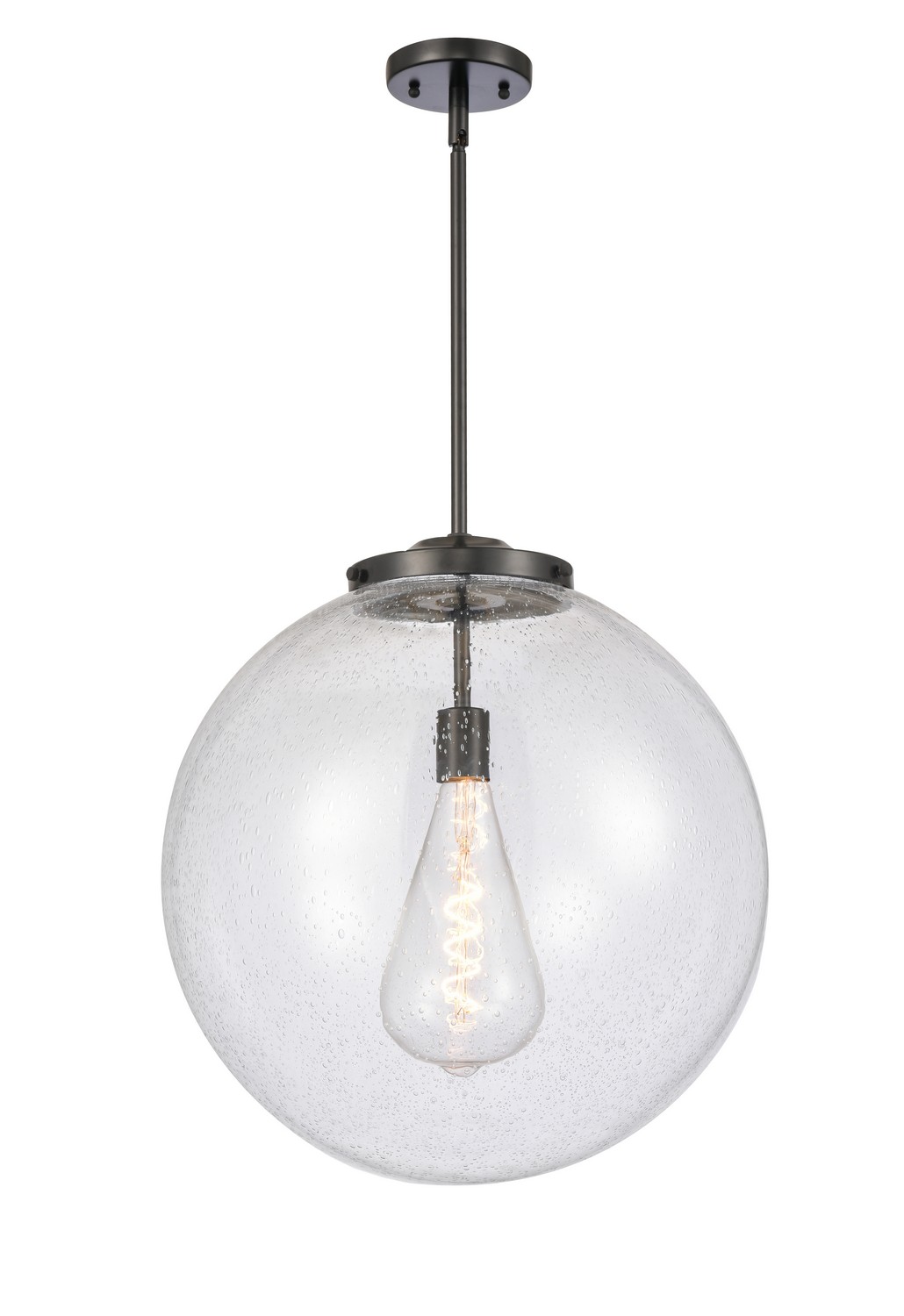 One Light Pendant by Innovations - Essex Collection, Matte Black Finish - 221-1S-BK-G204-18