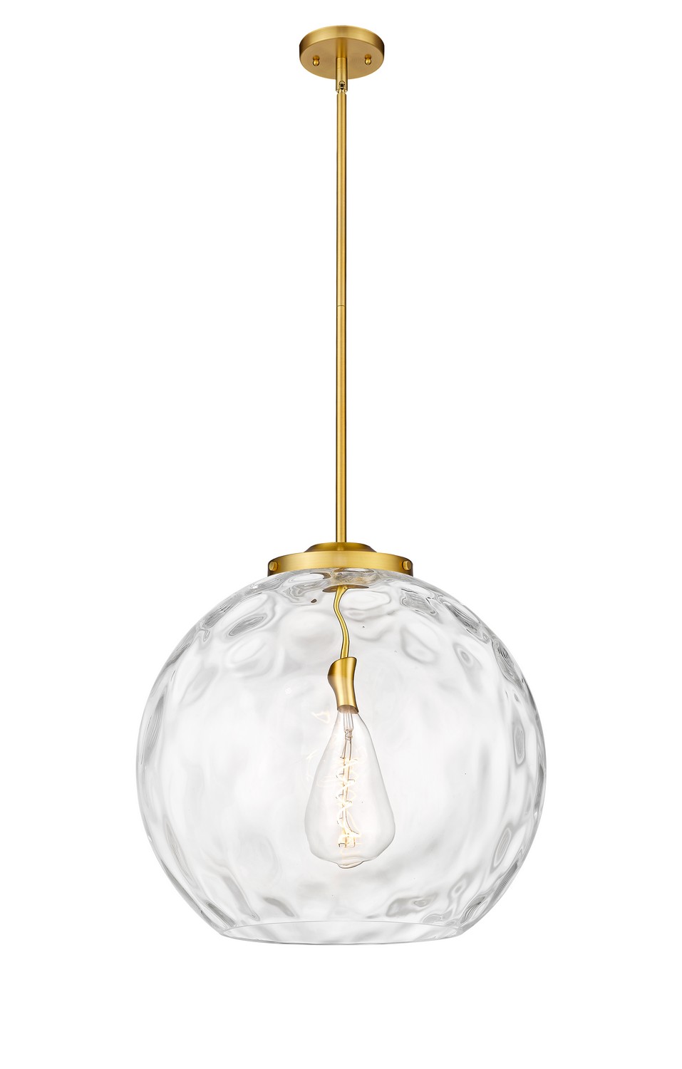 One Light Pendant by Innovations - Essex Collection, Satin Gold Finish - 221-1S-SG-G1215-18