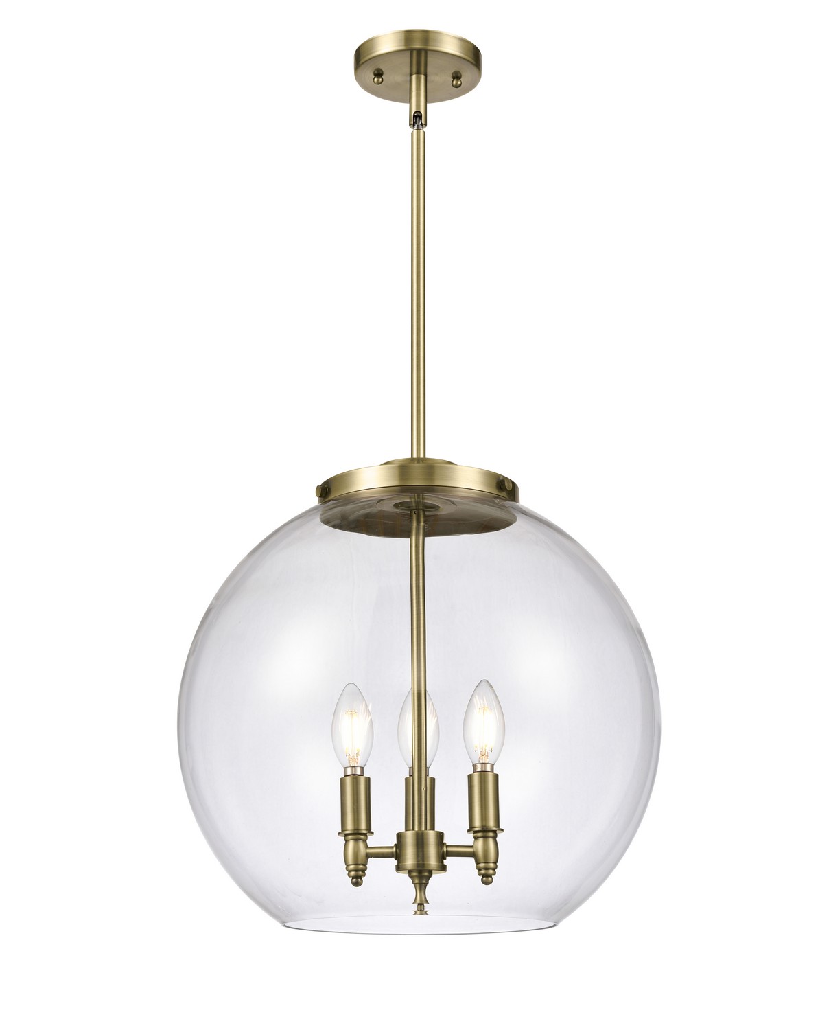 LED Pendant by Innovations - Essex Collection, Antique Brass Finish - 221-3S-AB-G122-16-LED