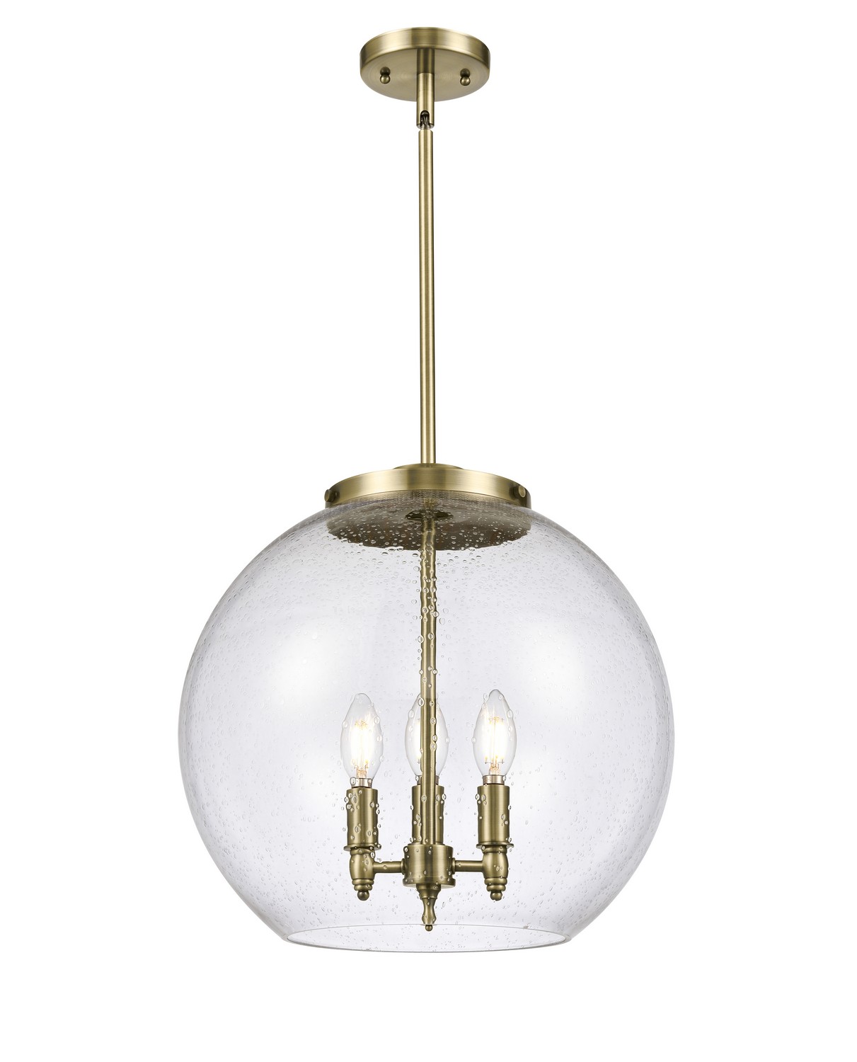 LED Pendant by Innovations - Essex Collection, Antique Brass Finish - 221-3S-AB-G124-16-LED