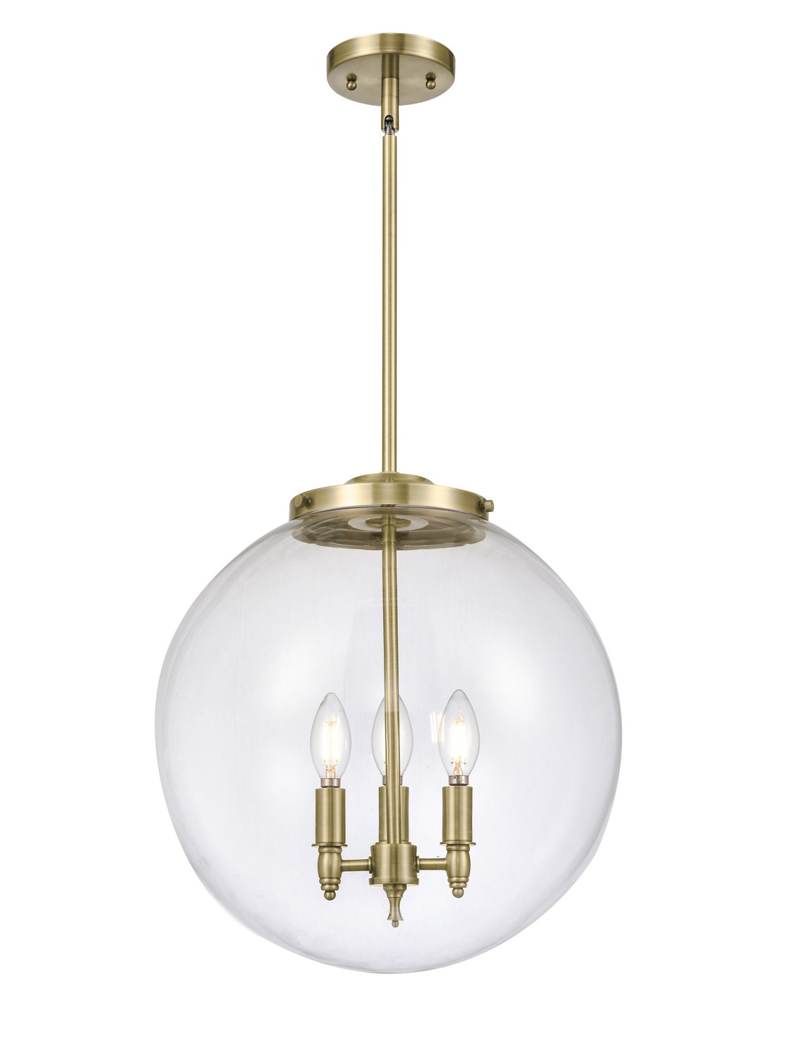 LED Pendant by Innovations - Essex Collection, Antique Brass Finish - 221-3S-AB-G202-16-LED